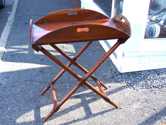 An Exceptionally Beautiful English Regency Period Mahogany Butler's Tray on Stand circa 1810